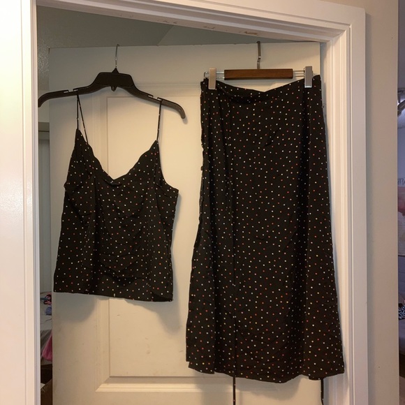 Matching black dotted skirt and top set from Topshop - Picture 2 of 4